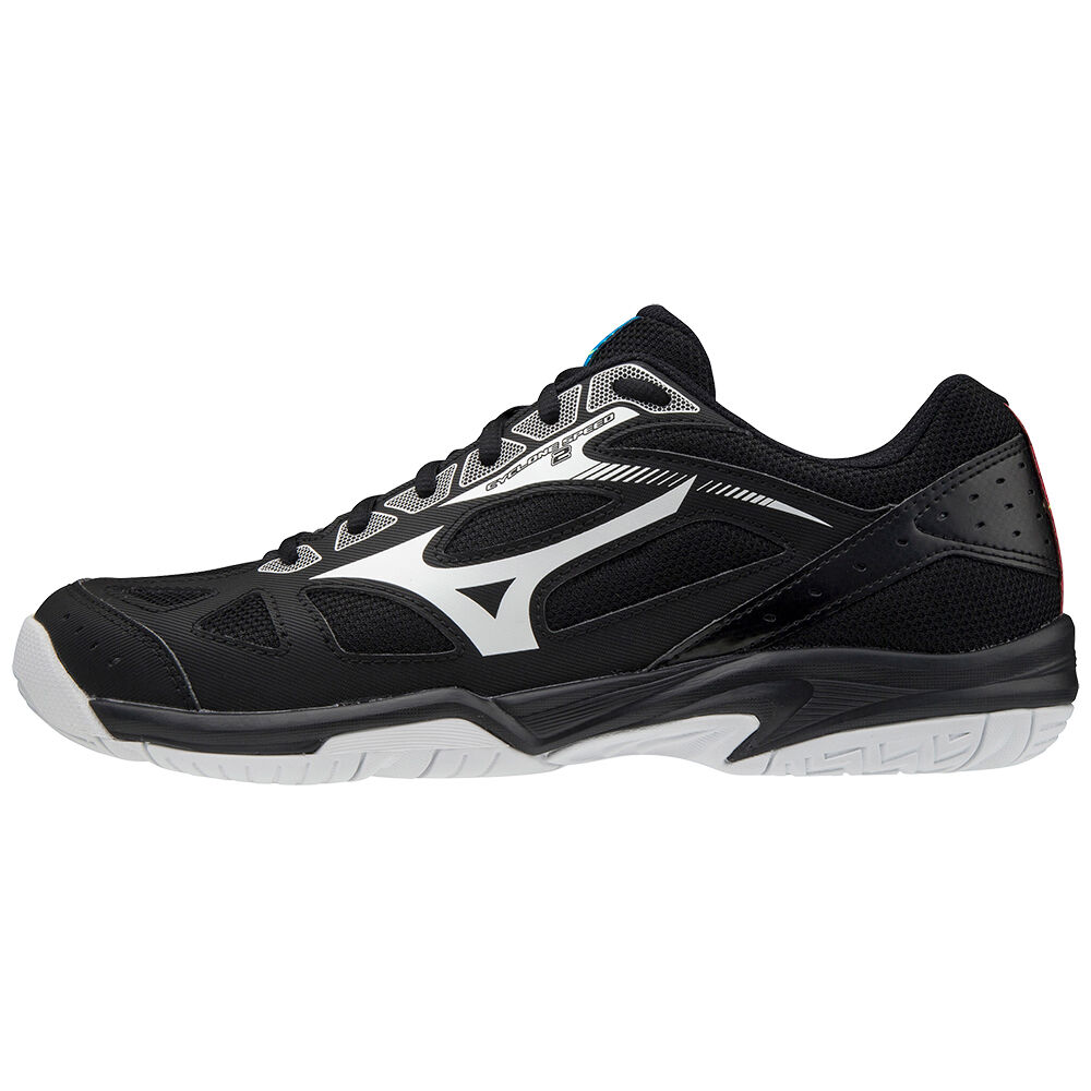 Sapatilhas Voleibol Mizuno Cyclone Speed 2 - Homem - Pretas/Branco/Azuis - RXLJK4059